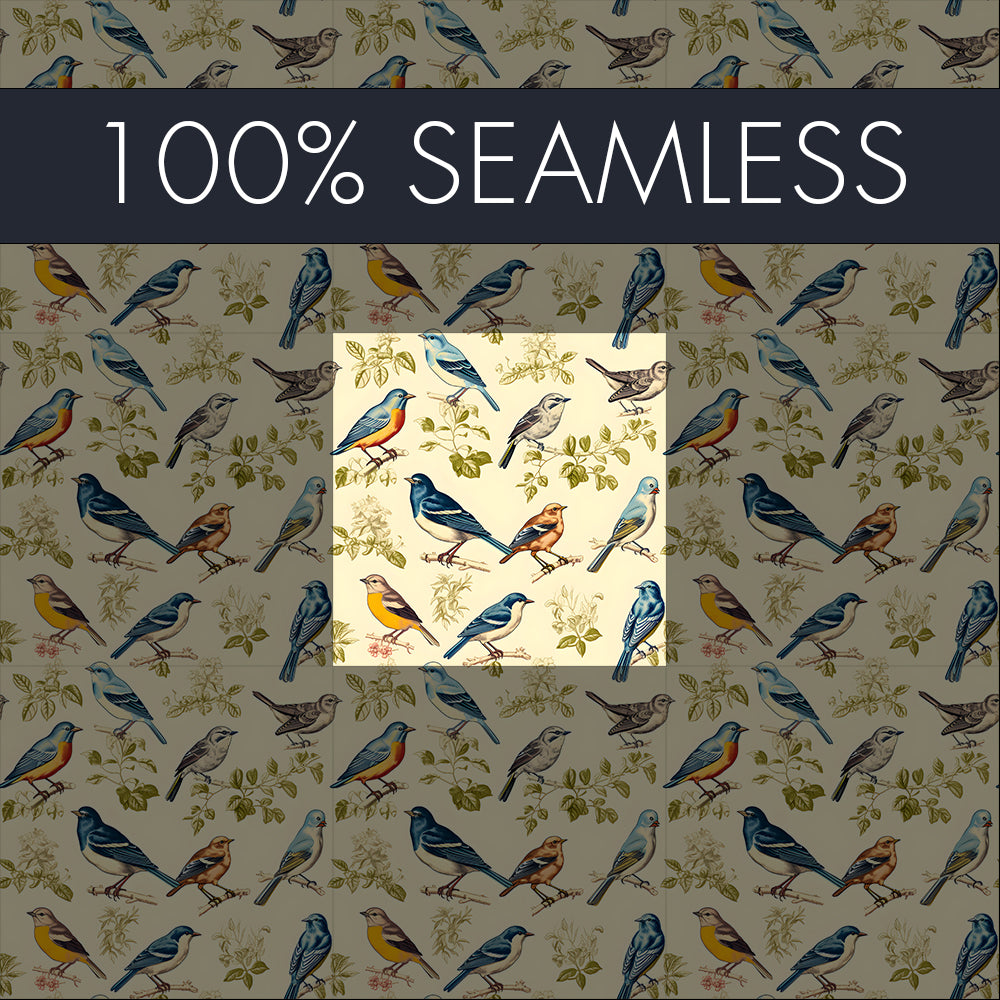 20x Vintage birds Seamless Pattern Bundle | Digital download