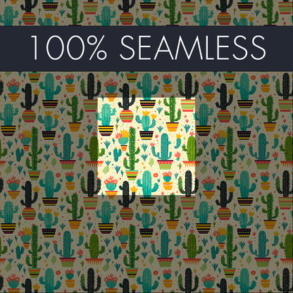 25x Cactus Seamless Pattern Designs | Digital download