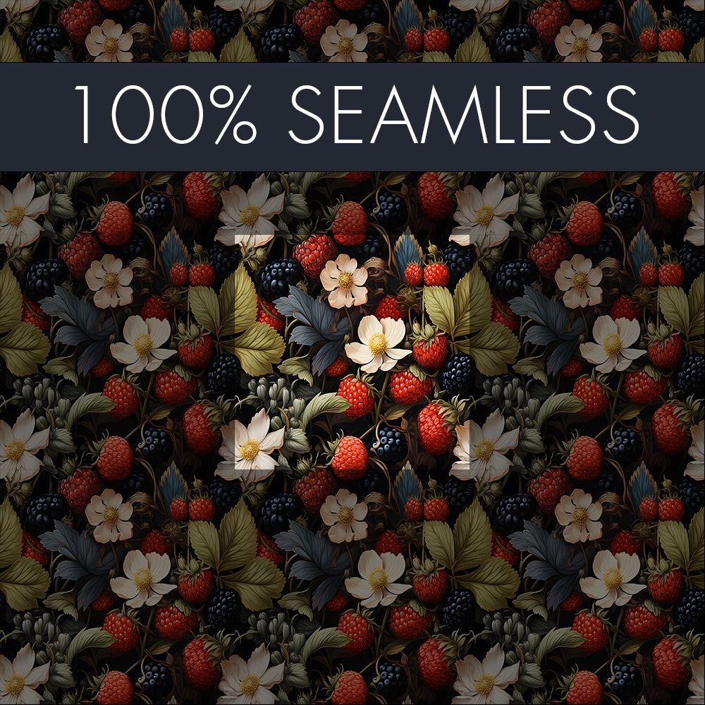 20x Strawberries and blueberries Seamless Pattern Designs | Digital download