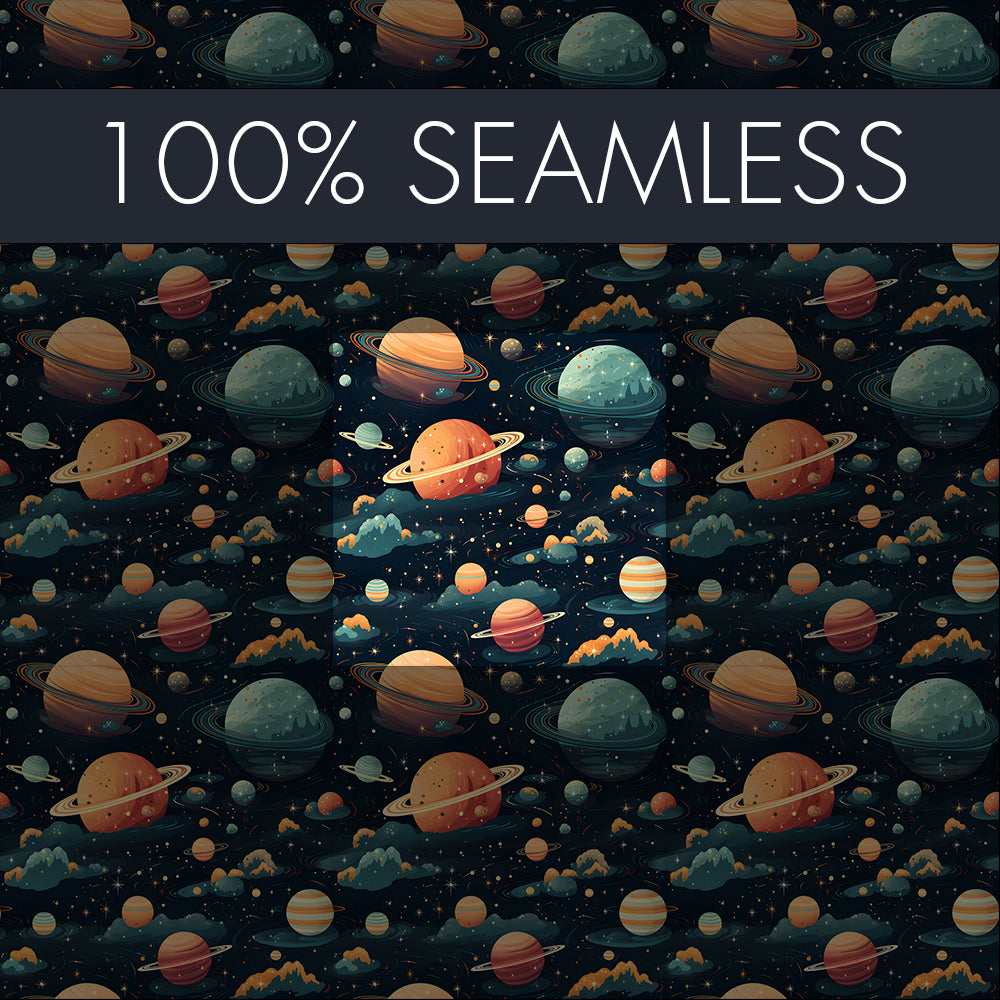 20x Space & Planets Seamless Pattern designs | Digital download