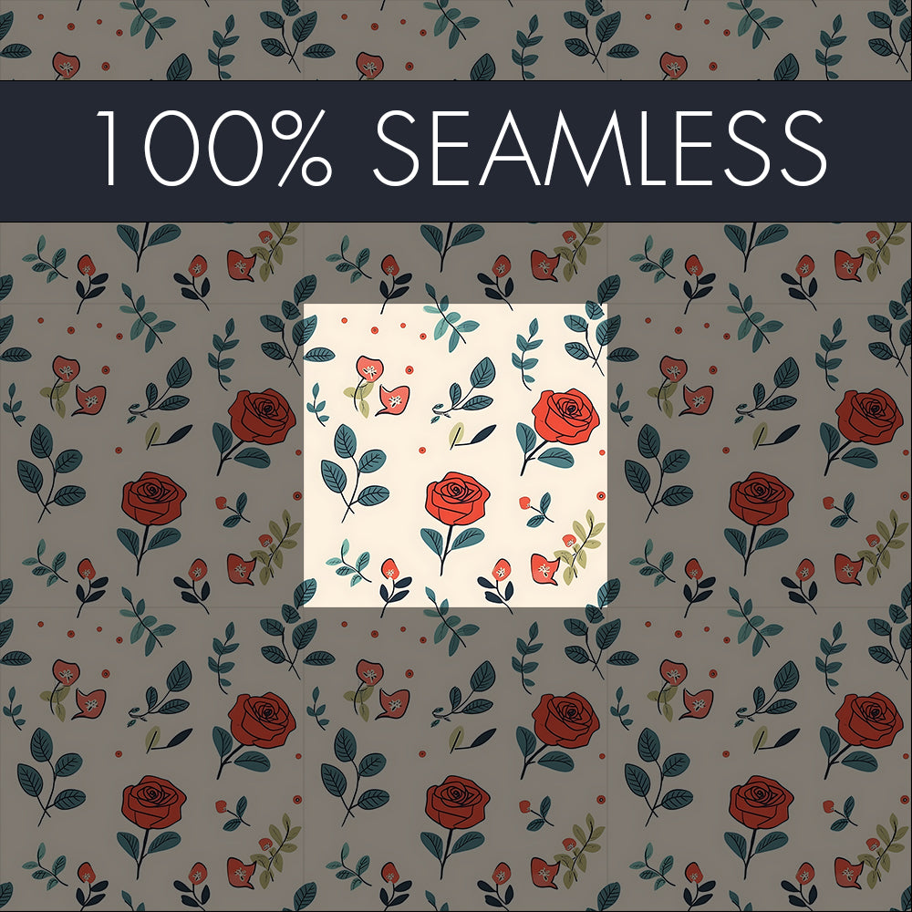 20x Simple flowers Pattern, Seamless Flat flowers Pattern | Digital download