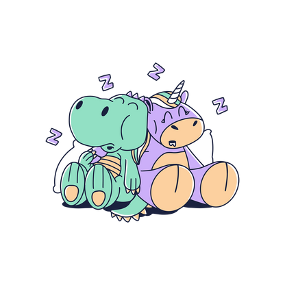 Unicorn and t-rex sleeping | Unisex t-shirt