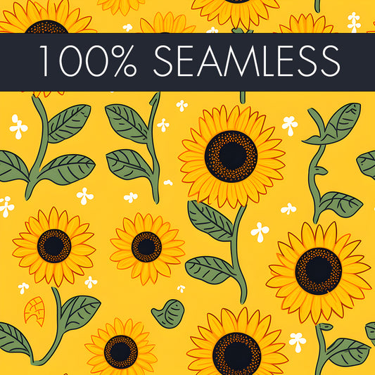 FREE Watercolor Sunflowers Seamless Pattern design | Digital download
