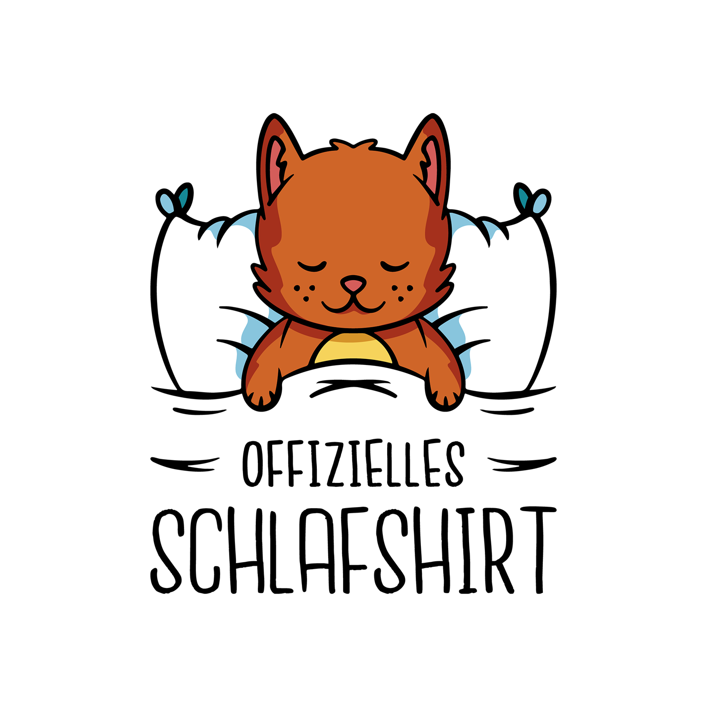 Cat sleeping cartoon | Unisex t-shirt