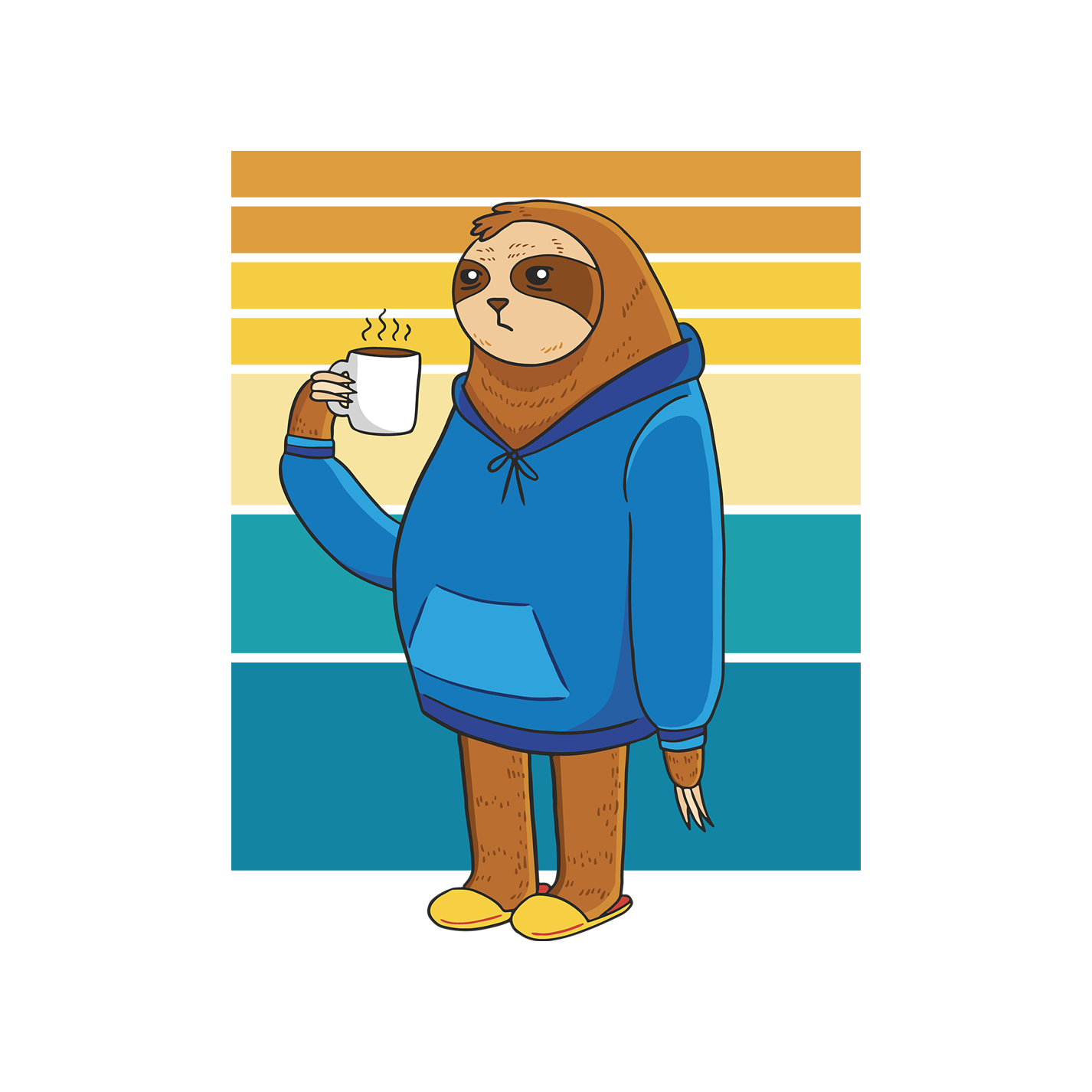 Tired sloth drinking coffee | Unisex Hoodie