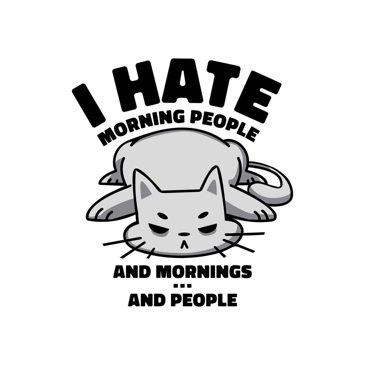 Angry cat animal sleeping | Unisex t-shirt