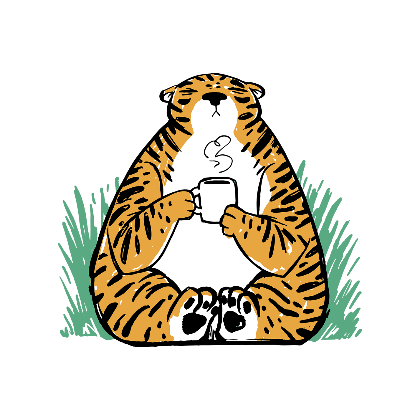 Tiger drinking coffee | Unisex Hoodie