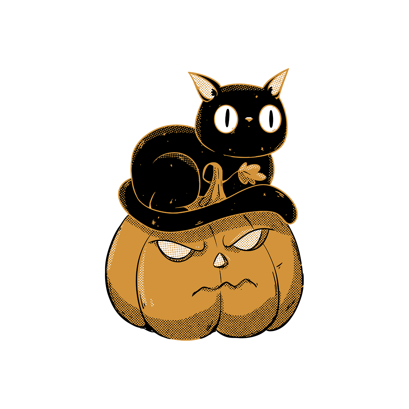 Black cat on halloween pumpkin | Unisex Hoodie