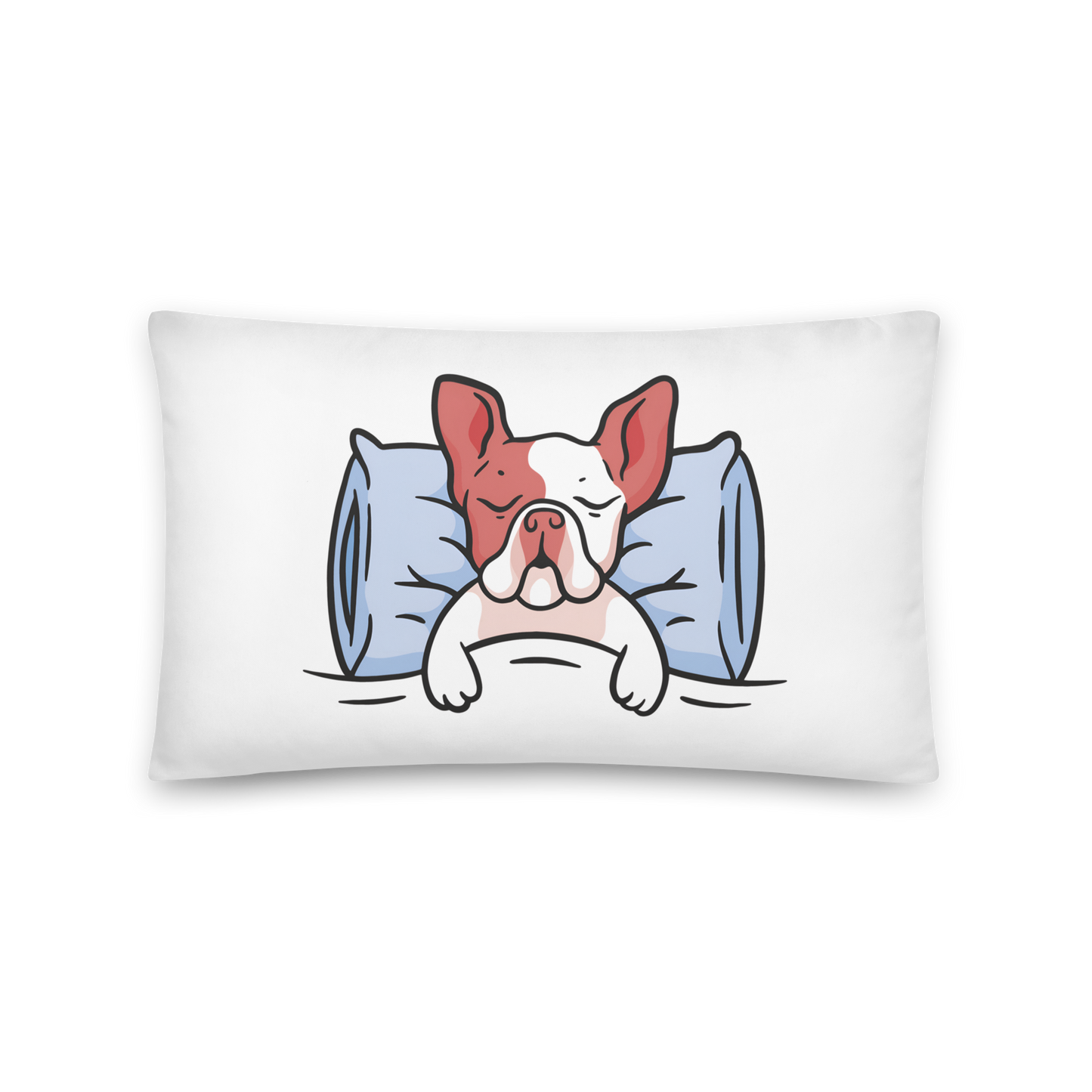 Bulldog sleeping on bed | Basic Pillow