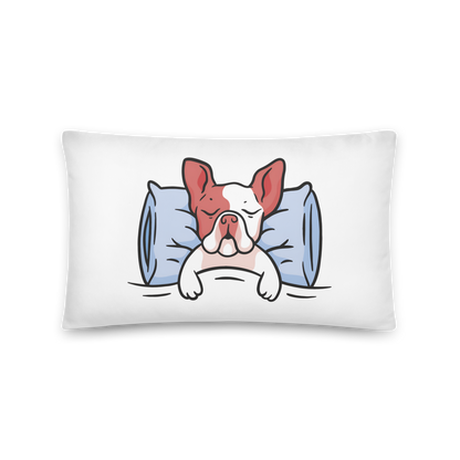 Bulldog sleeping on bed | Basic Pillow