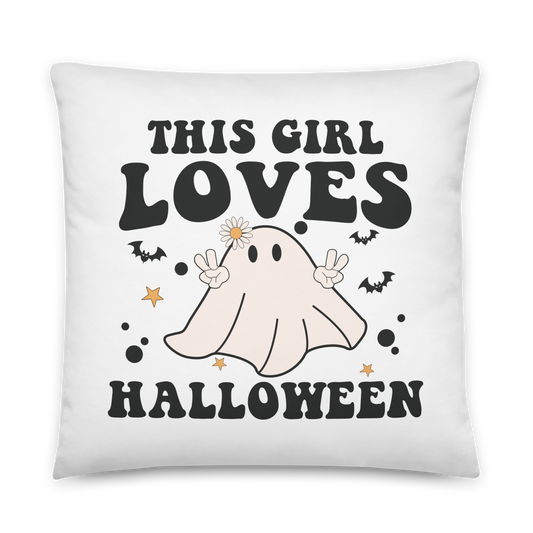 This girl loves halloween | Basic Pillow