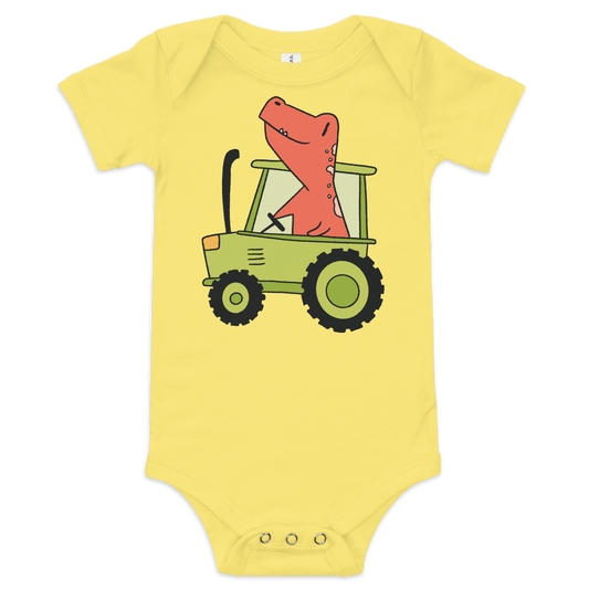 dinosaur tractor | Baby short sleeve one piece