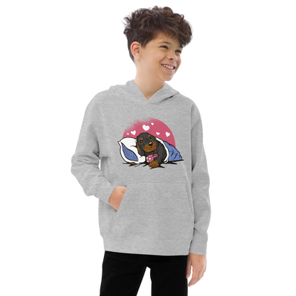 Sleepy Dachshund Dog | Kids fleece hoodie