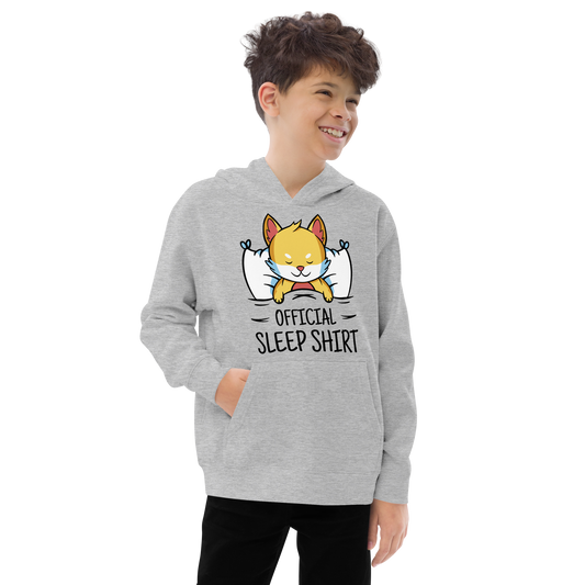 Fox animal sleeping in a bed | Kids fleece hoodie