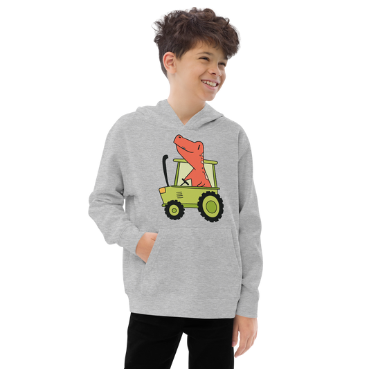 dinosaur tractor | Kids fleece hoodie
