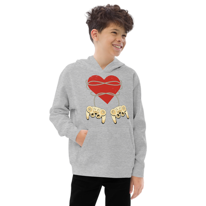 Gaming heart love couple | Kids fleece hoodie