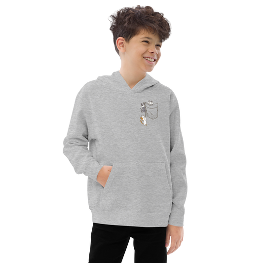 Cute cat pocket | Kids fleece hoodie