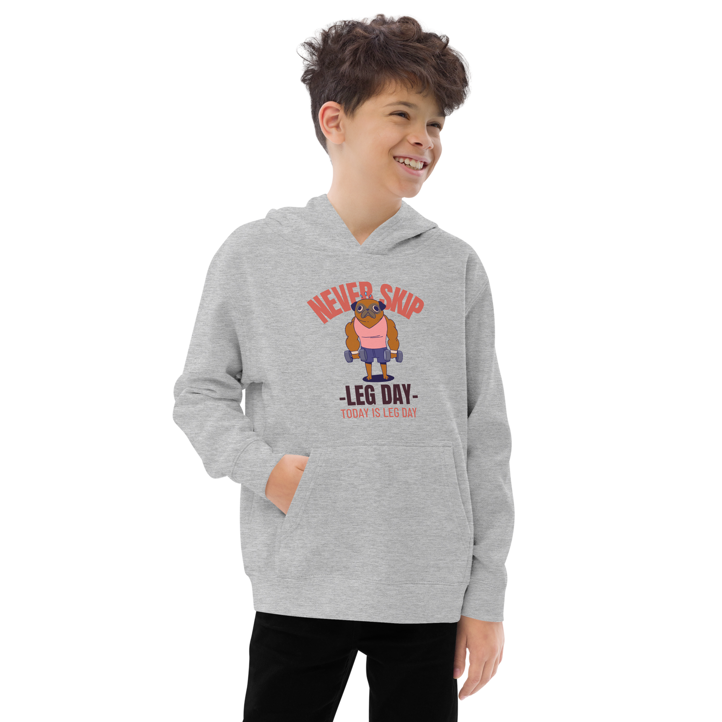 funny dog illustration | Kids fleece hoodie