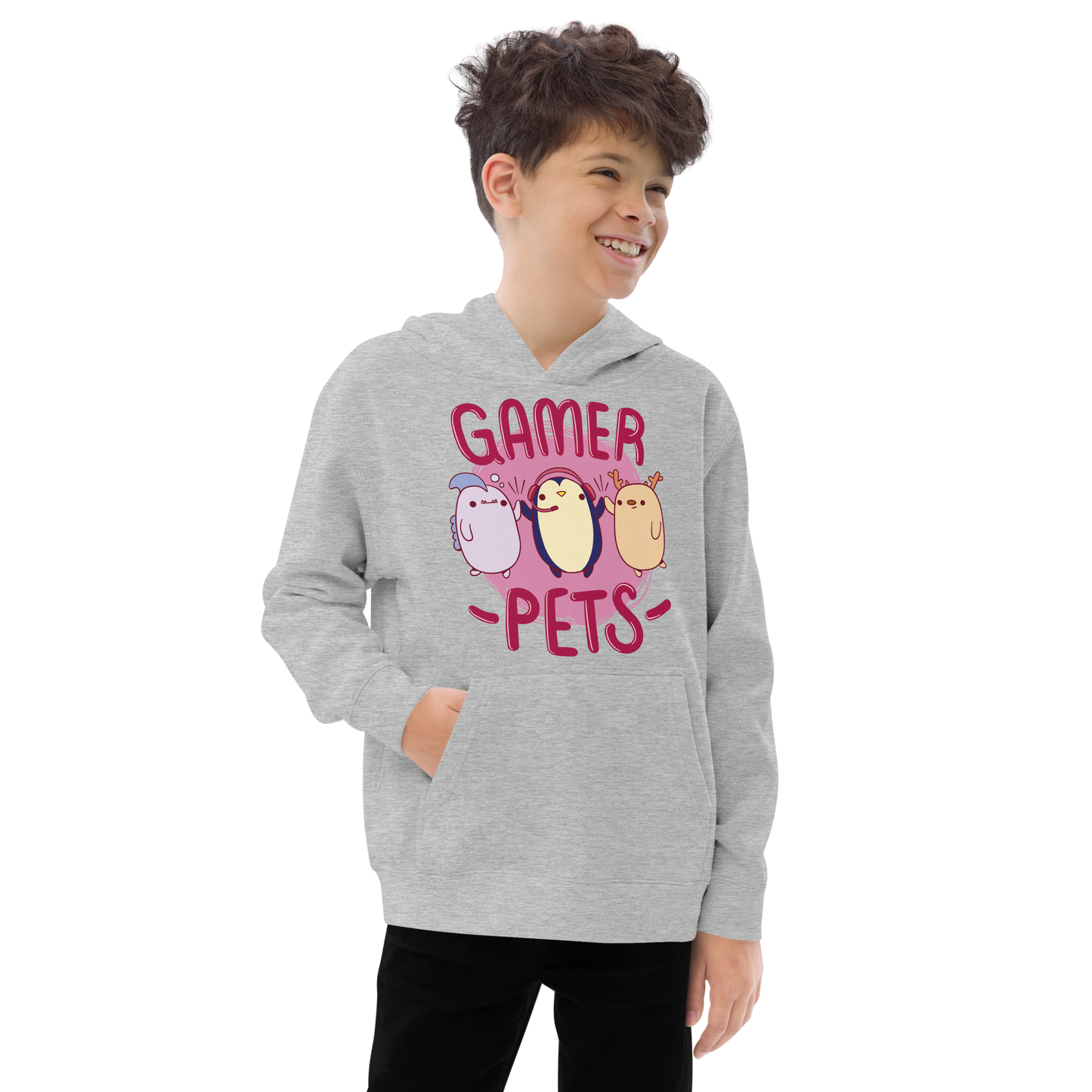 Cute gamer pets | Kids fleece hoodie