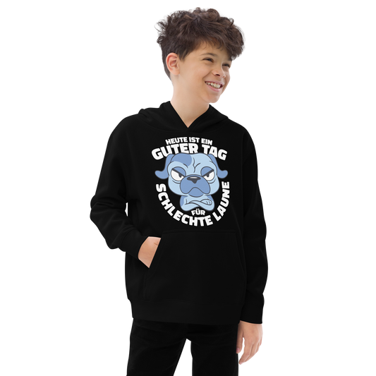 Angry blue dog animal | Kids fleece hoodie