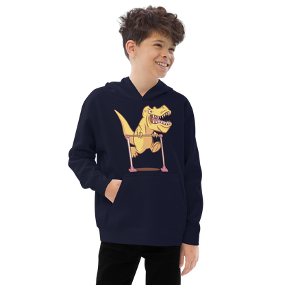 T-rex dinosaur exercise | Kids fleece hoodie