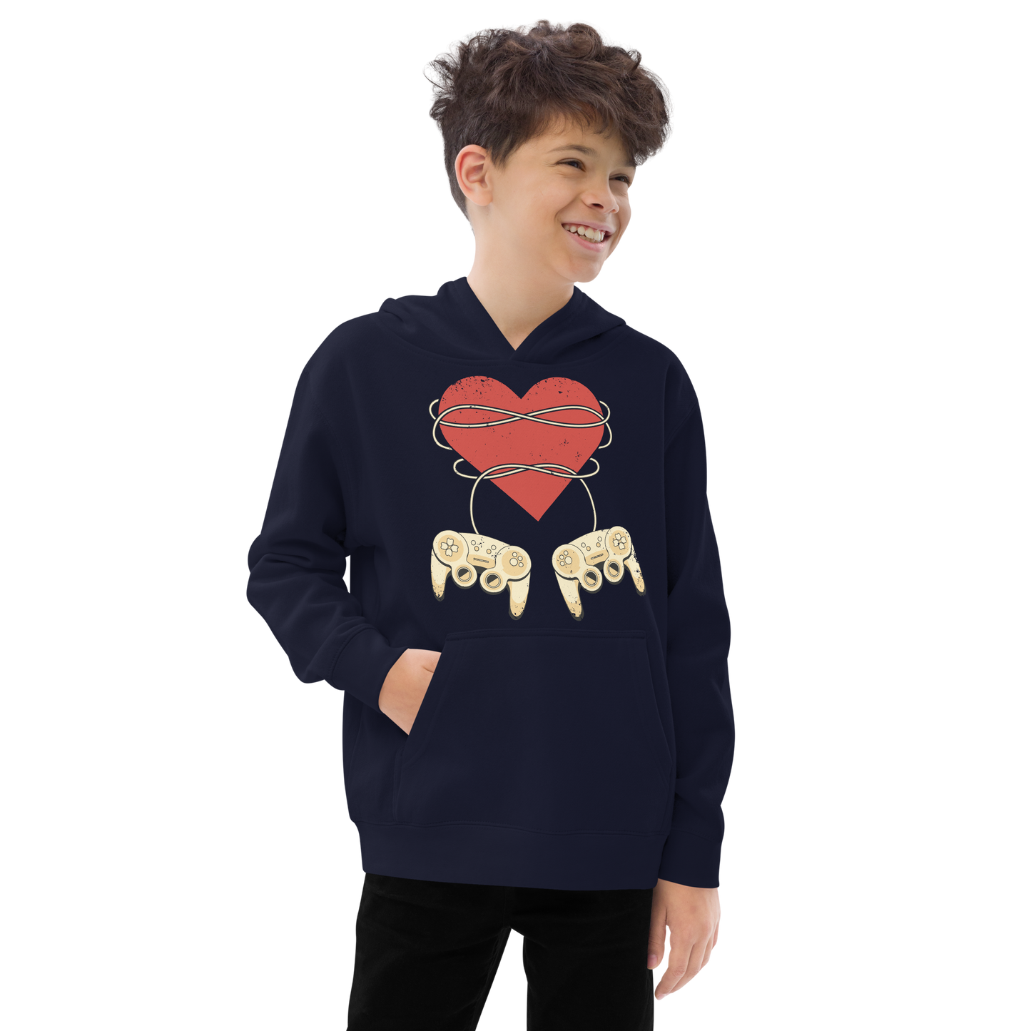 Gaming heart love couple | Kids fleece hoodie