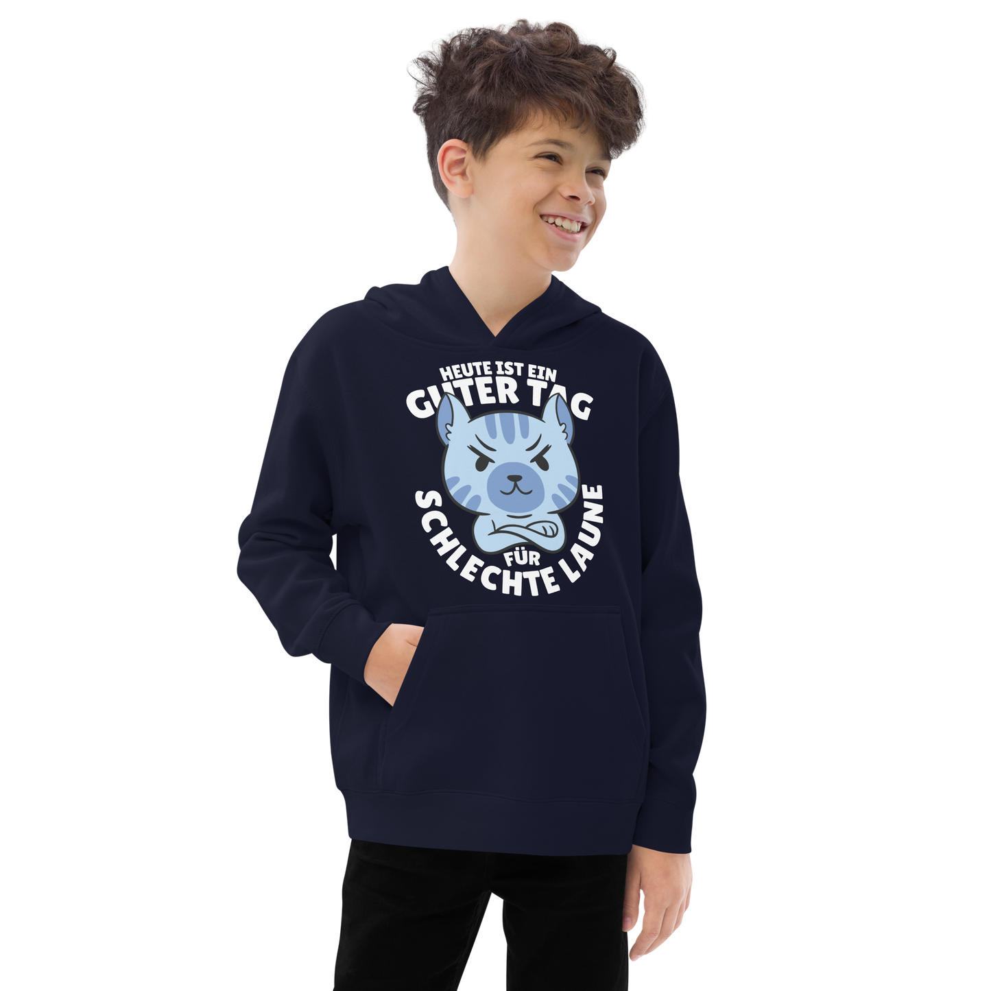 Angry cat german quote | Kids fleece hoodie