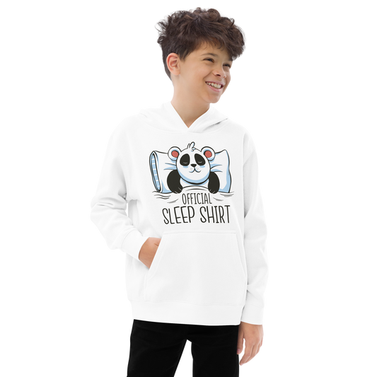 Panda bear sleeping on bed | Kids fleece hoodie