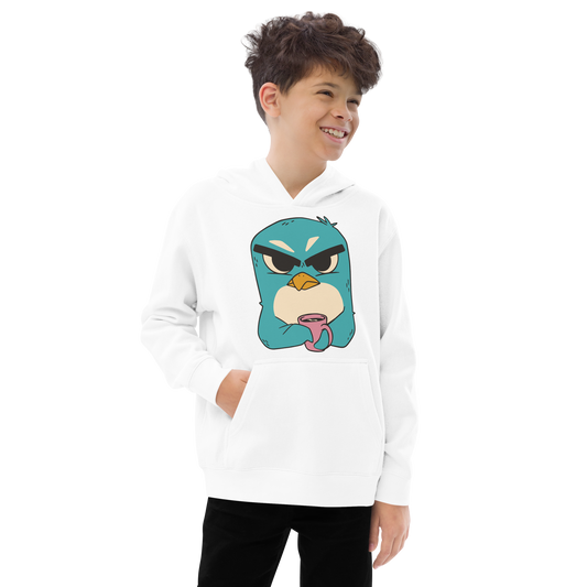 Angry penguin cartoon animal | Kids fleece hoodie