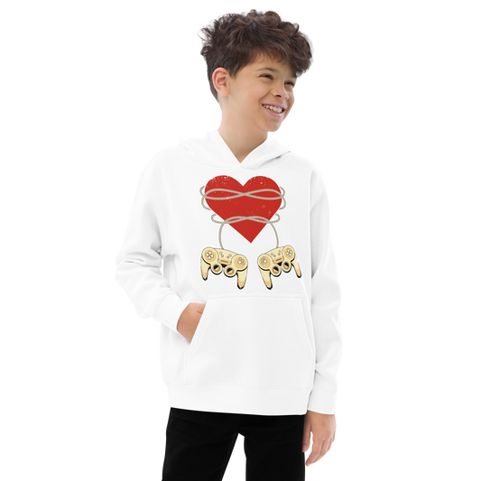 Gaming heart love couple | Kids fleece hoodie