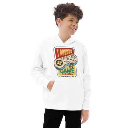 I paused my game | Kids fleece hoodie