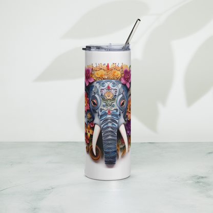 3D colorful Elephant Straight & Tapered 20oz Skinny Tumbler Wrap,20 oz Tumbler Sublimation Design JPG  | Digital Download