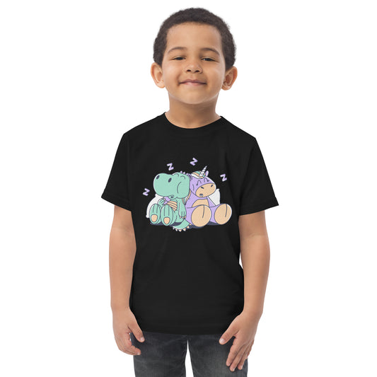 Unicorn and t-rex sleeping | Toddler jersey t-shirt