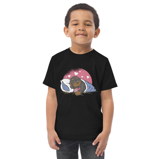 Sleepy Dachshund Dog | Toddler jersey t-shirt
