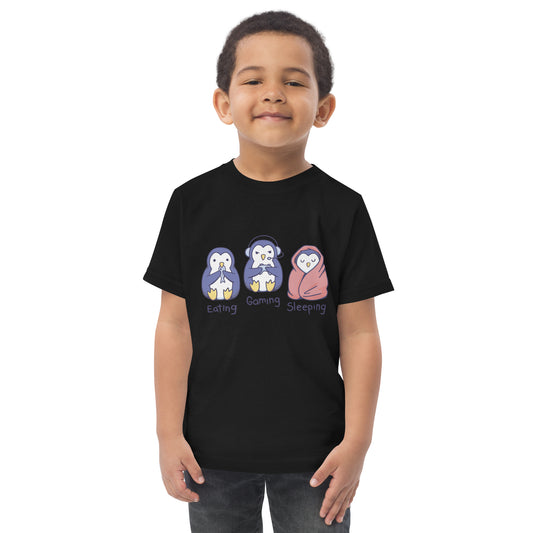 Eating gaming sleeping penguin | Toddler jersey t-shirt