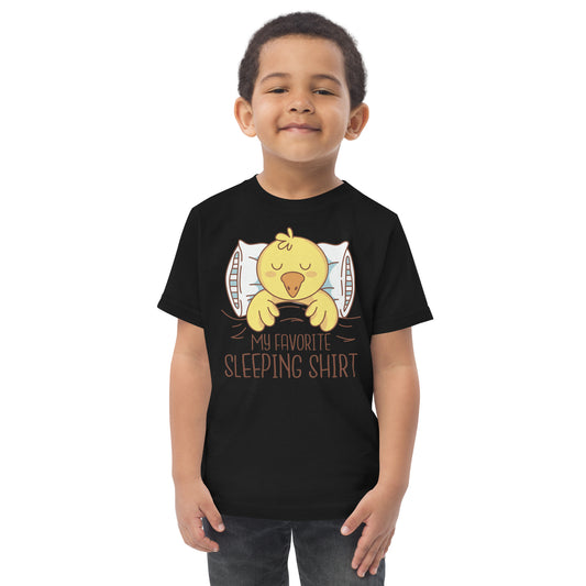 Duck sleeping in bed | Toddler jersey t-shirt