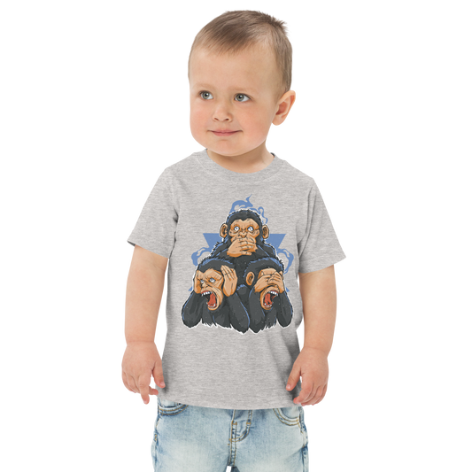 Three monkeys illustration | Toddler jersey t-shirt