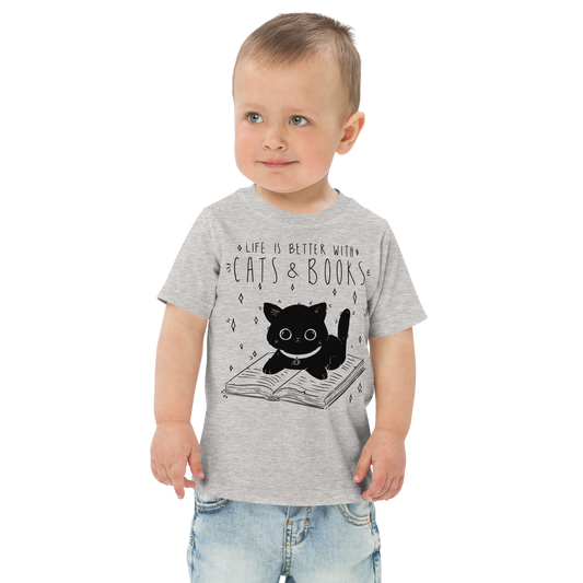 Cats and books | Toddler jersey t-shirt