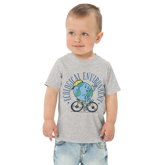 Planet Earth riding bicycle | Toddler jersey t-shirt