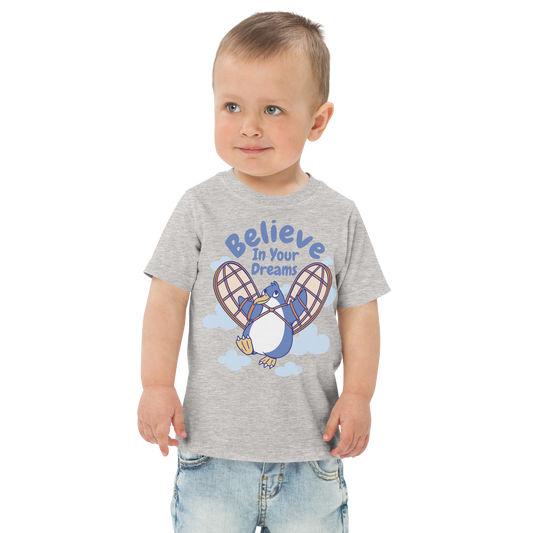 Believe in your dreams funny penguin | Toddler jersey t-shirt