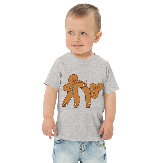 Gingerbread men fight | Toddler jersey t-shirt