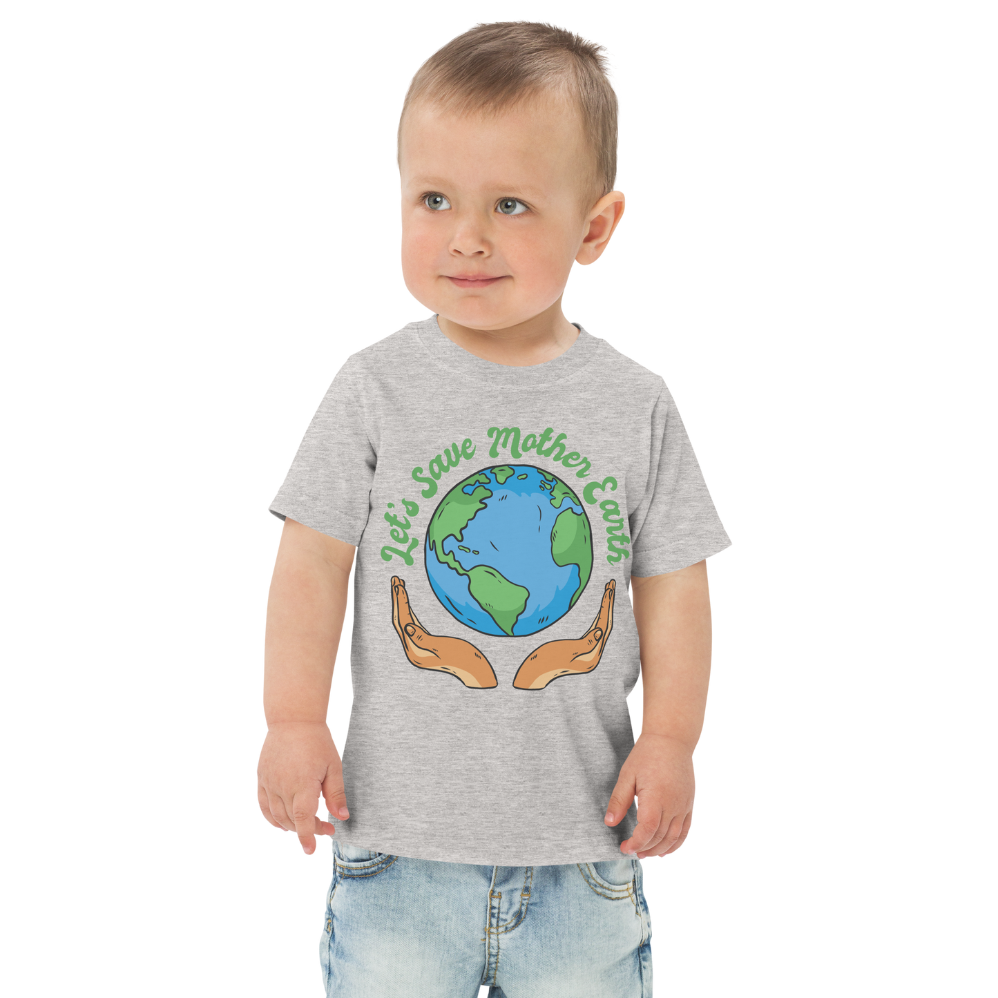 Hands holding planet earth | Toddler jersey t-shirt