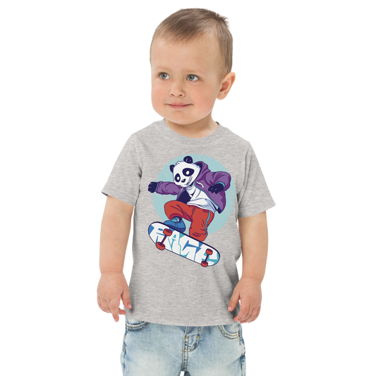 Panda skateboarding | Toddler jersey t-shirt