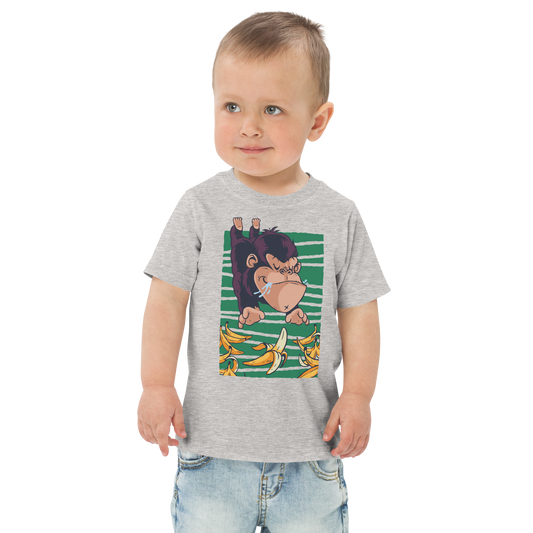 Gorilla Chasing Bananas | Toddler jersey t-shirt