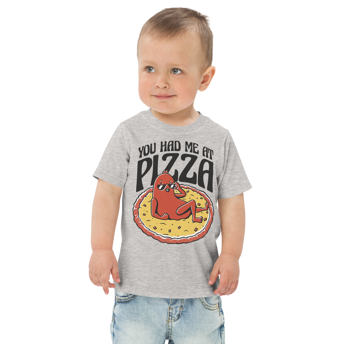 Pepperoni pizza cartoon | Toddler jersey t-shirt