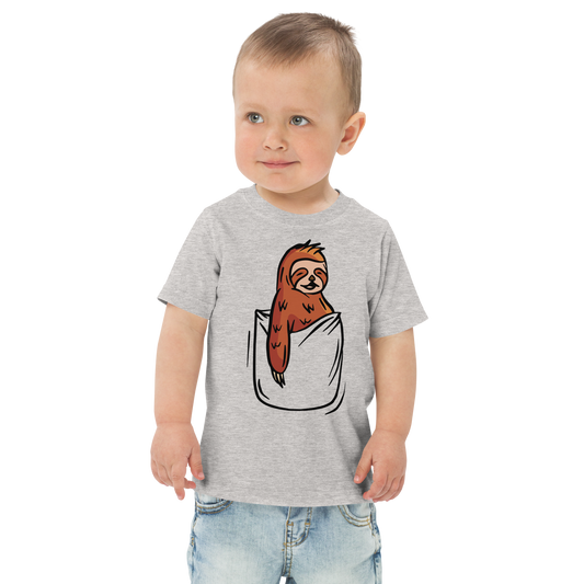Sloth in a pocket color | Toddler jersey t-shirt