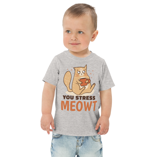 Stressed cat pun | Toddler jersey t-shirt