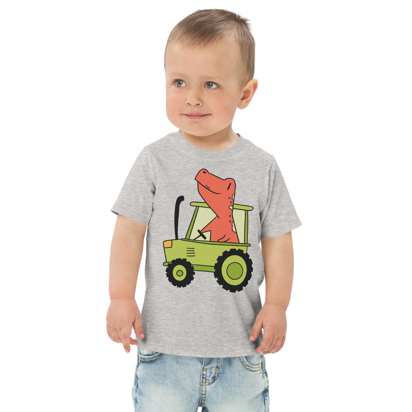 dinosaur tractor | Toddler jersey t-shirt