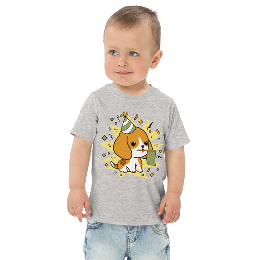 Cute celebrating beagle dog | Toddler jersey t-shirt