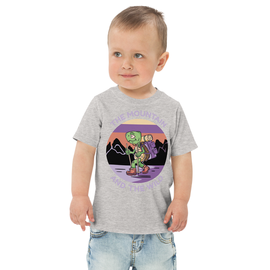 Turtle cartoon animal hiking | Toddler jersey t-shirt